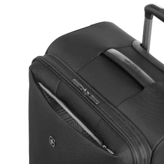 SWISSGEAR Checklite Softside Large Checked Suitcase - Black: 8-Wheel Tear-Resistant Luggage image {10}