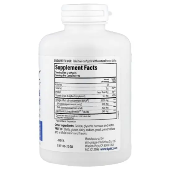 Kyolic Aged Garlic Extract&trade;, Cholesterol & Circulation Health, 180 Softgels image {1}