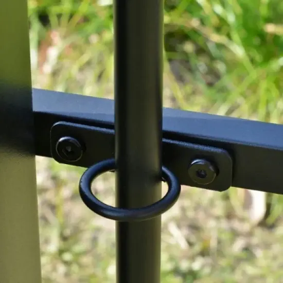 Resenkos Outdoor Garden Gazebo, Sunshade Gazebo Canopy,12' x 10' Outdoor Retractable Pergola Canopy for Garden Porch Beach, Beige Beige, Black image {5}