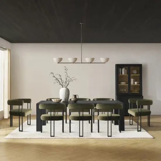 Set of 8 Modern Velvet Dining Chairs, Upholstered Armchairs with Metal Legs, Contemporary Accent Chairs for Dining Room & Kitchen-Maison Boucle image {12}