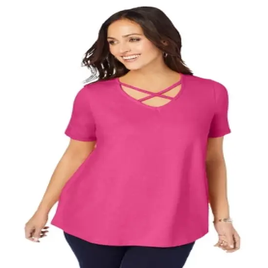 Jessica London Women&rsquo;s Plus Size Crisscross Strap Tee image {11}