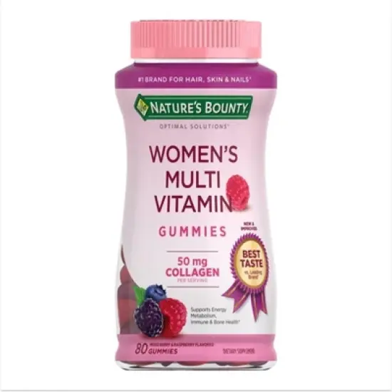 Nature's Bounty Optimal Solutions Women's Multivitamin Gummies - Mixed Berry and Raspberry - 80ct image {6}