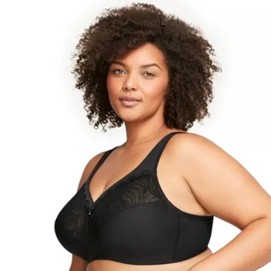 Glamorise Womens MagicLift Natural Shape Support Wirefree Bra 1010 Black image {2}
