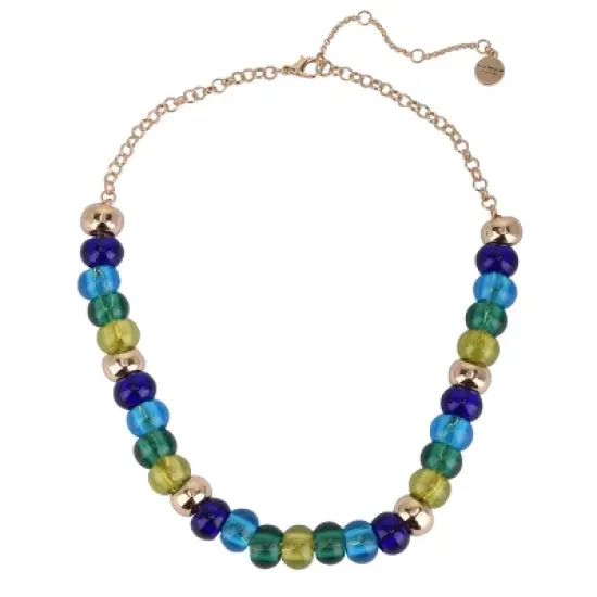 Isaac Mizrahi Gold Tone and Glass Bead Collar Necklace image {1}