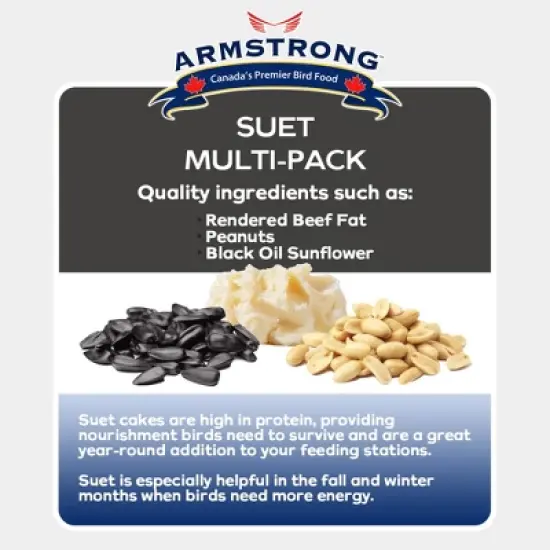 Armstrong Wild Bird Food Suet Cake Variety Pack, 31.8oz (Pack of 3) image {3}