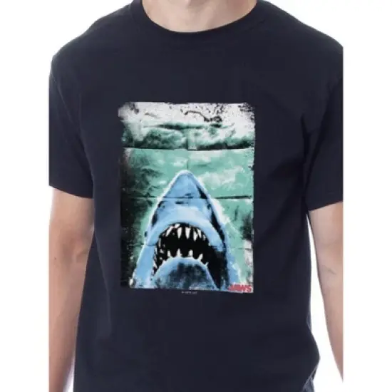 Jaws Mens' Classic Film Movie Title Logo Distressed Sleep Pajama Set Multicolored image {1}