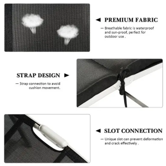 Tangkula Cushioned Folding Chaise Lounge Chair Adjustable Recliner image {3}