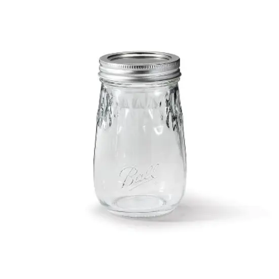 Ball 16oz. 4pk Flute Glass Mason Jar Lid and Band: Clear Canning Jars, Dishwasher-Safe, 2.5" Neck Diameter image {6}