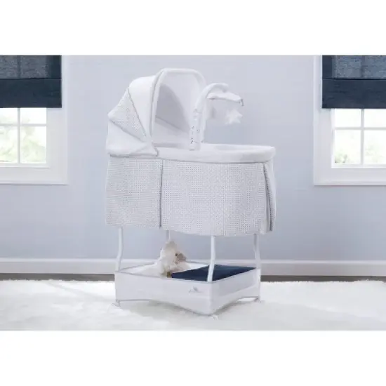 Delta Children Serta iComfort Hands-Free Auto-Glide Bedside Bassinet Portable Crib Features Silent Smooth Gliding Motion That Soothes Baby - Cameron image {1}