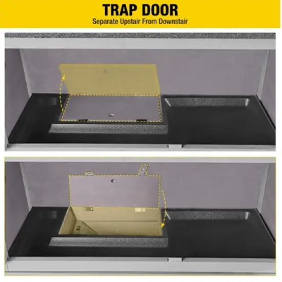 Aivituvin Outdoor Indoor Bunny Hutch With Wheels | Two Story Rabbit House-AIR77 image {2}