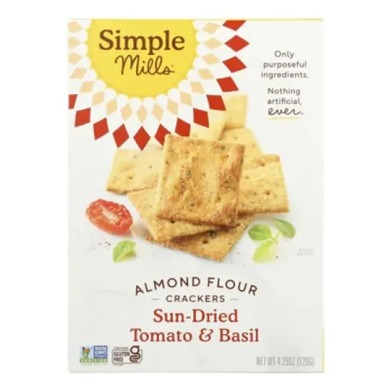 Simple Mills Sun-Dried Tomato & Basil Almond Flour Crackers - Case of 6/4.25 oz image {1}