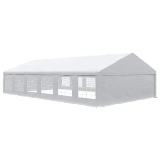 Outsunny 23' x 39' Party Tent & Carport with Removable Sidewalls and Windows, White Tents for Parties, Wedding and Outdoor Events image {4}