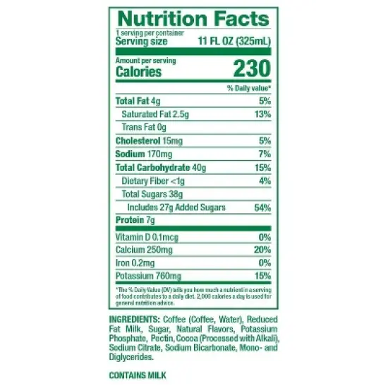 Happy Tate's Chocolate Chip Latte RTD - 11 fl oz image {2}