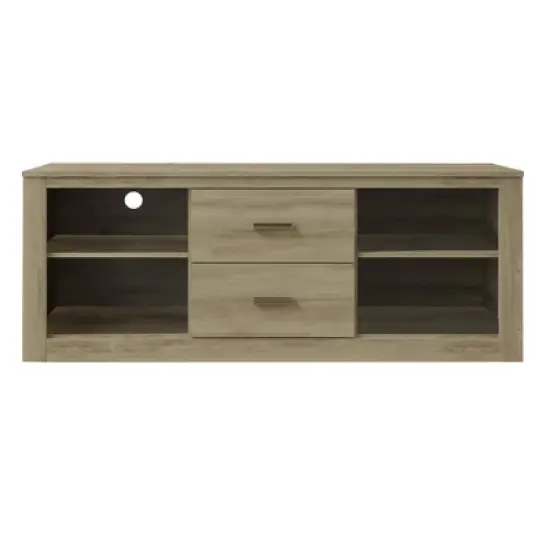 Wooden 2 Drawers and 4 Open Compartments TV Stand for TVs up to 59" Brown - The Urban Port image {3}