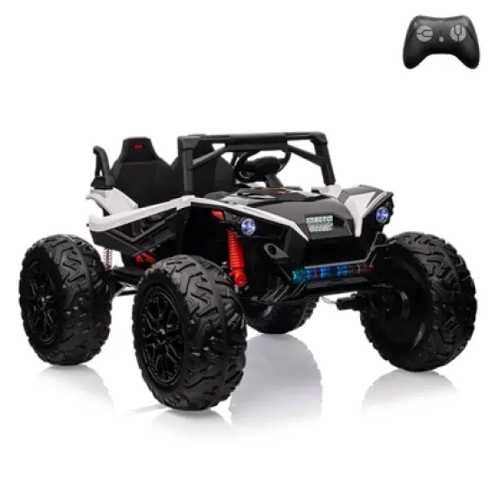 24V 2-Seater Kids UTV - Remote Control, 17" Tires, LED Lights & Music, 2-Speed (Ages 3-8) image {10}