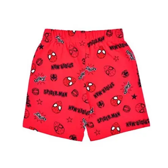 Marvel Boy's 2-Pack Spider-Man Printed Drawstring Play Shorts Set For Toddlers image {2}
