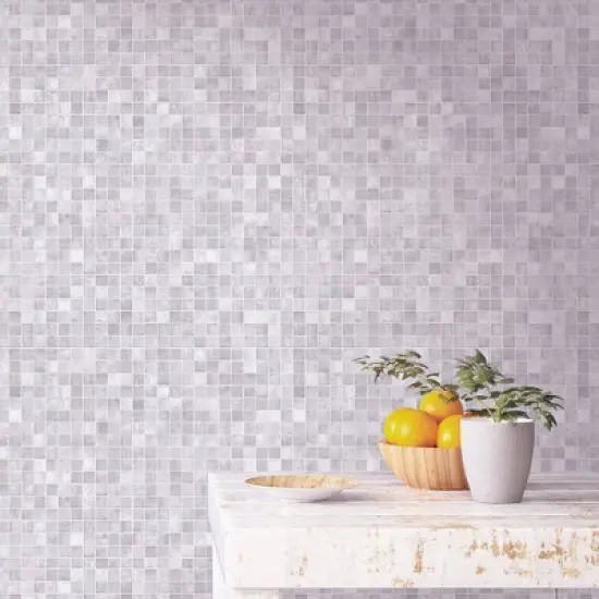 Tempaper & Co. Mosaic Tile Peel and Stick Wallpaper Gray image {4}