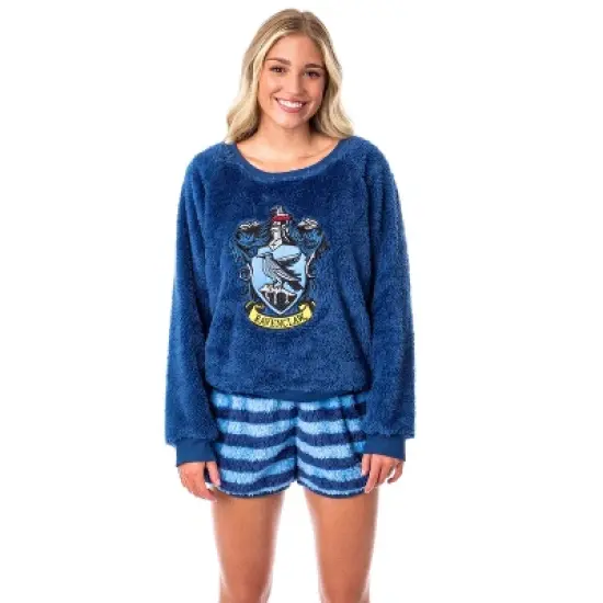 Harry Potter Womens' Sweater and Shorts Sleep Pajama Set-All Houses image {7}