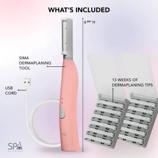 Spa Sciences SIMA Deluxe Sonic Dermaplaning Tool for Exfoliation & Peach Fuzz Removal image {8}