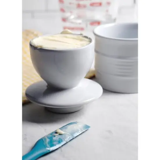 Rsvp Stoneware Butter Pot - White image {4}