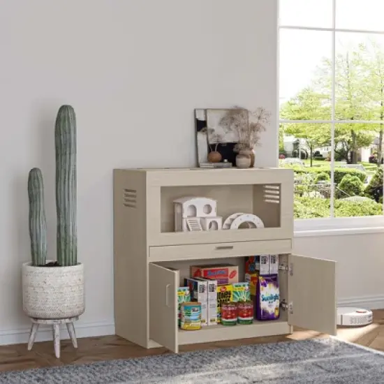 Angel Sar Large Hamster Cage, Wooden Guinea Pig Cages with Detachable Cabinet, Guinea Pig Hutch with Bridge, Openable Top image {8}