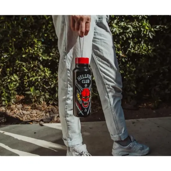 Silver Buffalo Stranger Things Hellfire Club Stainless Steel Water Bottle | Holds 27 Ounces image {2}