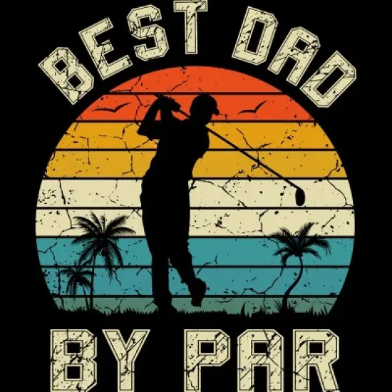 Men's Design By Humans Best Dad By Par Tropical Golf By T-Shirt image {1}