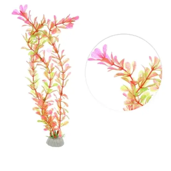 Unique Bargains Aquarium Plants Decorations Artificial Aquatic Plant Pink Green image {2}