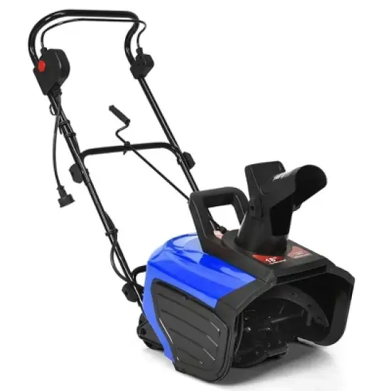 15Amp Corded Snow Blower w/ 180&deg;Chute Rotation & 2 Transport Wheels Red\Blue image {8}