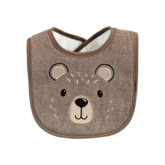 Hudson Baby Infant Boy Cotton Terry Drooler Bibs with Fiber Filling, Boy Moose Bear, One Size image {5}