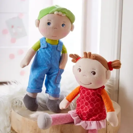 HABA Snug Up Til - 10" Soft Boy Doll with Blond Hair image {1}