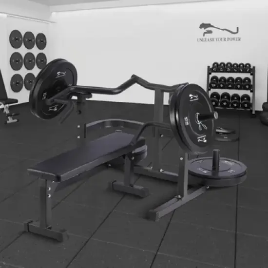 Chest Press Machine, Weight Bench Press Machine, Adjustable Flat Incline Bench with Independent Converging Arms, Multifunctional Bench Press Rack image {9}