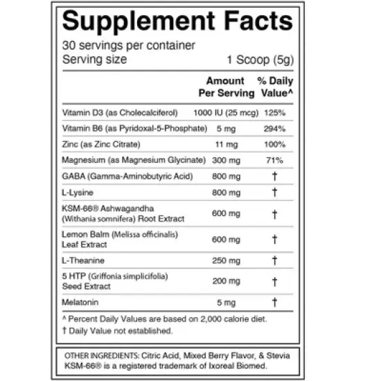 Sleep-Ease Powder | Melatonin | Ashwagandha | Sleep Aid Supplement | Sugar-Free Mixed Berry Flavor | Divine Health by Dr Colbert | 5.29 oz image {2}
