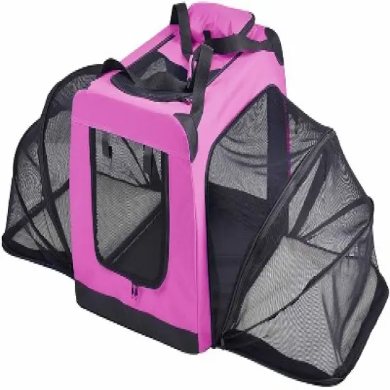 Pet Life Hounda Accordion Metal Framed Soft-Folding Collapsible  Expandable Pet Dog Crate Blue image {2}