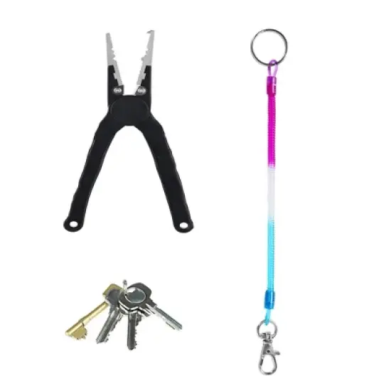 Unique Bargains Tri Colors Plastic Spiral Spring Coiled Lanyard Lobster Clasp Clip Key Ring Chain 5.5" x 0.1" 1 Pc image {4}