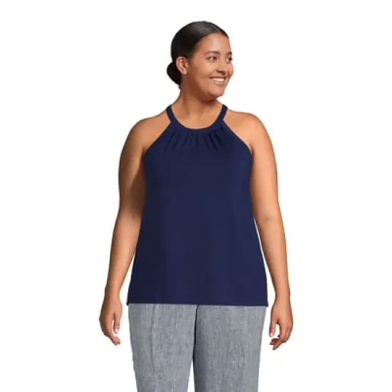 Lands' End Women's Light Weight Jersey Halter Neck Tank Top image {5}