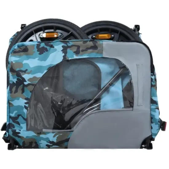 COWLOWN Orange Outdoor Heavy Duty Collapsible Pet Bike Trailer with Universal Hitch, Foldable Dog/Cargo Carrier Cart for Bicycles image {6}