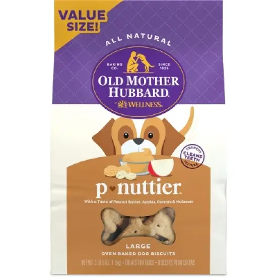 Old Mother Hubbard by Wellness Classic Crunchy  P-Nuttier with Apple, Peanut Butter and Carrot Biscuits Large Oven Baked Dog Treats image {6}