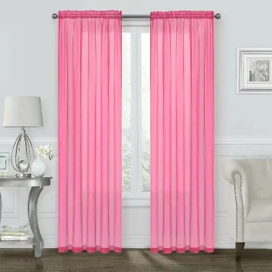 Kate Aurora Basic 2 Pack Sheer Voile Home Window Curtains image {11}