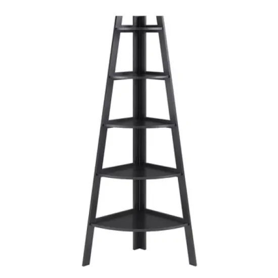 63" x 26.5" Five-Tier Pyramid Corner Ladder Shelf - Danya B. image {7}