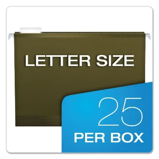 Pendaflex Reinforced 1" Extra Capacity Hanging Folders Letter Standard Green 25/Box 4152X1 image {5}