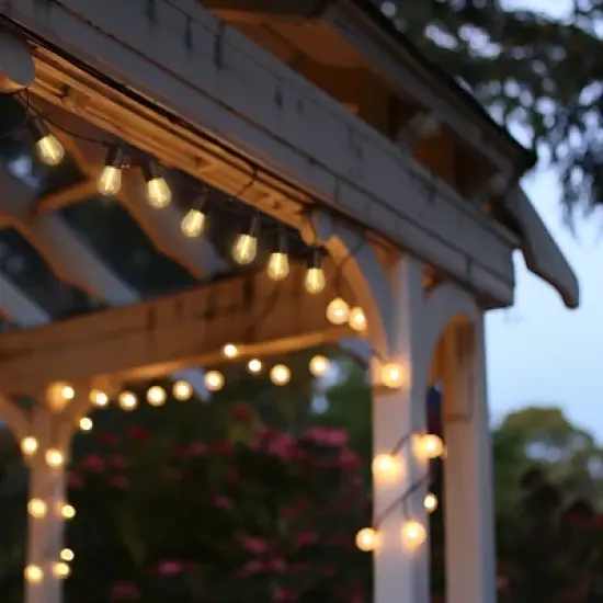 Westinghouse 36FT Solar Powered LED Vintage White String Light Set, 15 Bulbs with Remote Control image {8}