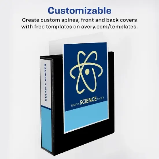 Avery Heavy-Duty View 3 Ring Binders, 2" One Touch Slant Rings, 4 Black Binders (79872) image {6}