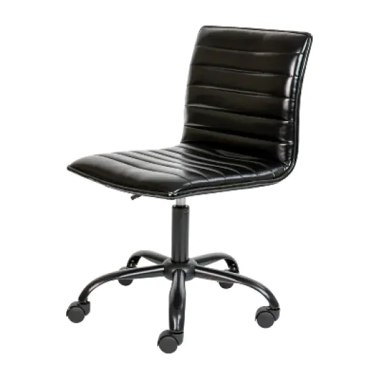 Merrick Lane Home Office Chair Ergonomic Executive Ribbed Low Back Armless Computer Desk Chair - Base, Frame & Border image {18}