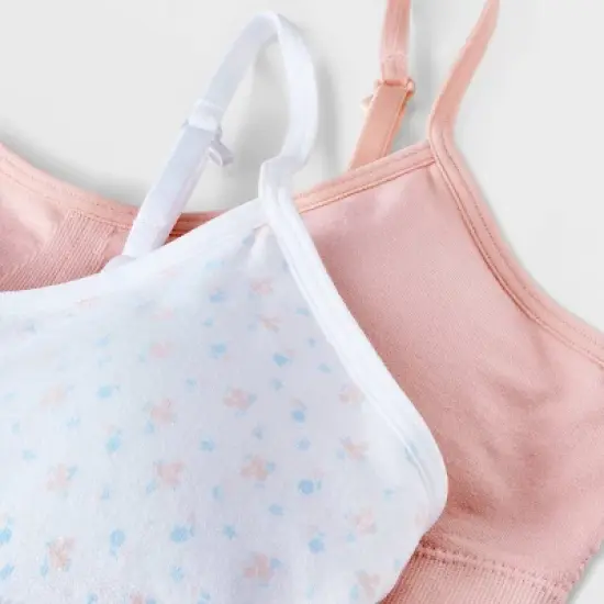 Girls' 2pk 'Floral' Seamless Ruched Bra - art class&trade; White image {2}