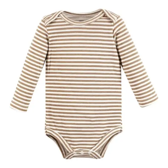 Hudson Baby Unisex Baby Cotton Long-Sleeve Bodysuits, Rustic Safari image {6}