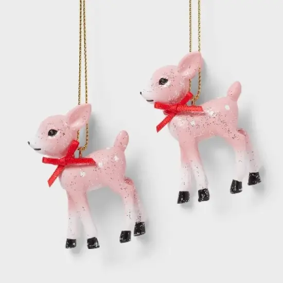 2ct Retro Small Deer Christmas Tree Ornament Set - Wondershop&trade; image {3}