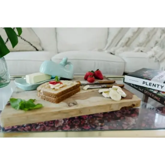 Storied Home Coastal Stoneware Whale Shaped Butter Dish image {3}