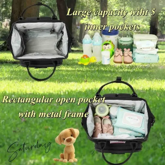 Mommy-Daddy Waterproof Diaper Bag Backpack (25L) - Black image {5}