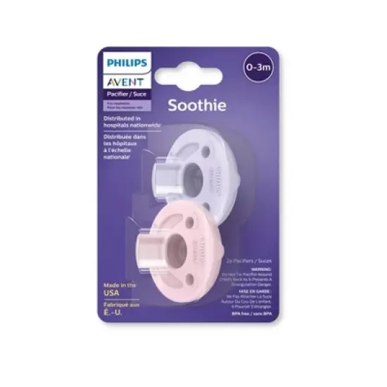Philips Avent Soothie Pacifiers 0-3m - Fresh Lilac/Pastel Pink - 2pk image {3}